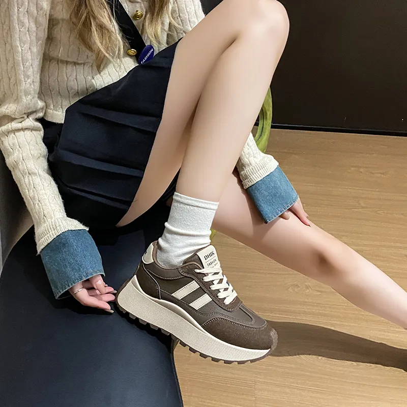 BBMTR Breathable Coverage Balance Lightweight Height Increasing Low Top Chunky Sneakers Women's-4