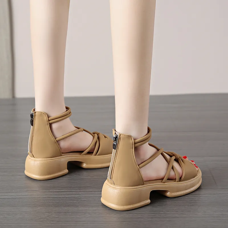 BBMTR Beach Sandals Women's Beige/Black/Khaki-14