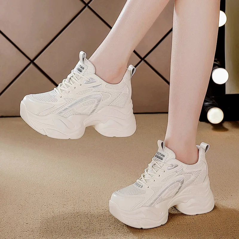 BBMTR Breathable, Slip Resistant, And Abrasion Resistant Chunky Sneakers Women's-9