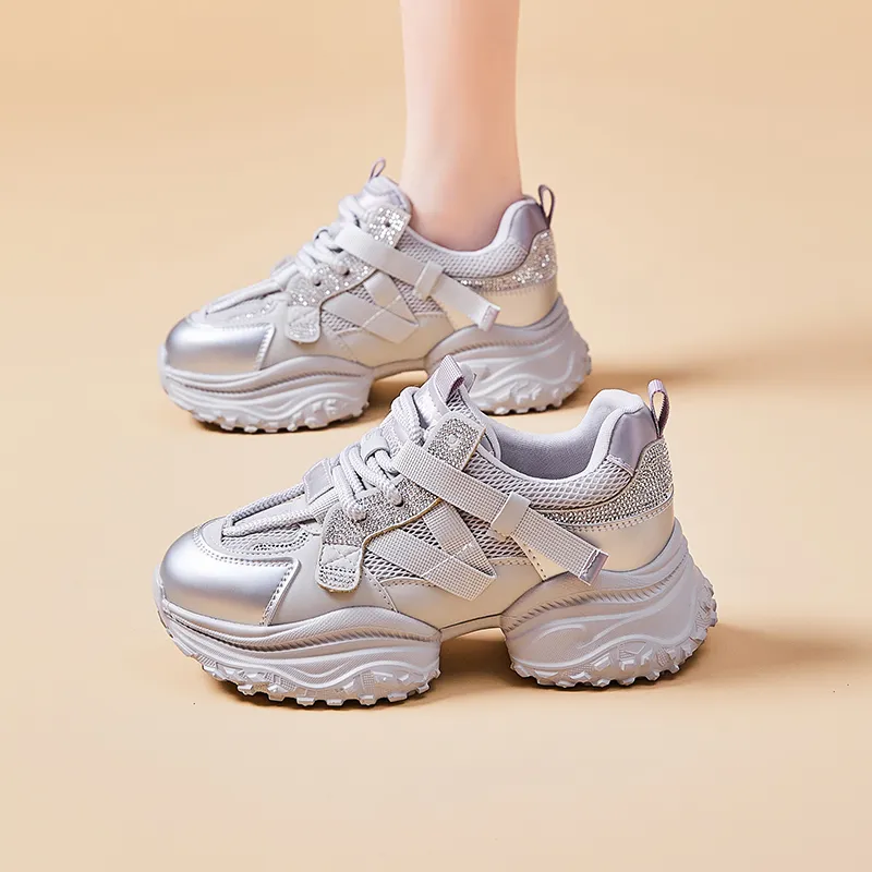 BBMTR Height Increasing Low Top Chunky Sneakers Women's-4