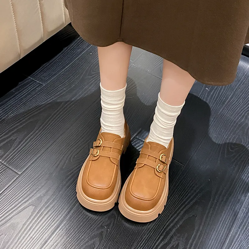 BBMTR Loafers Women's Beige, Camel-9