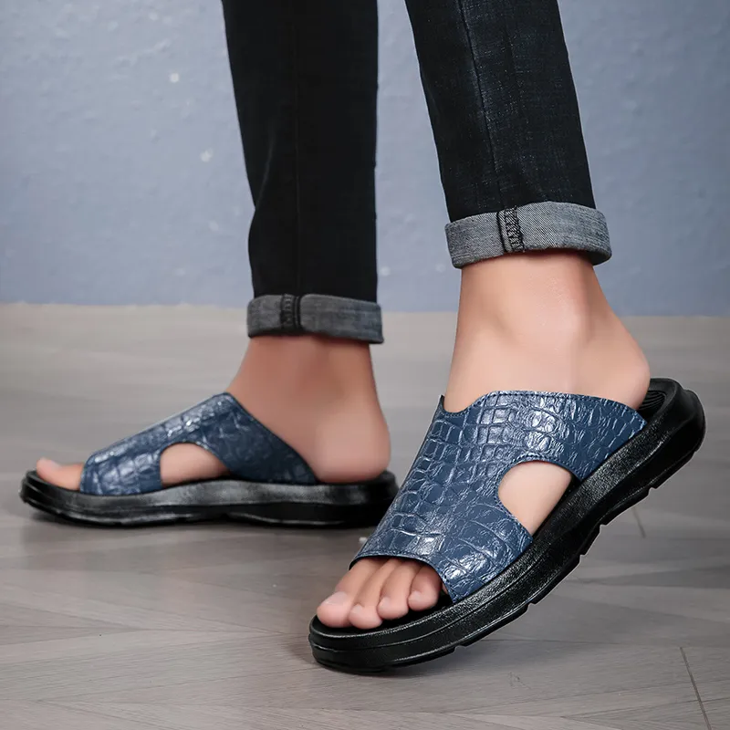 BBMTR Slide Slippers Men Black/Brown/Blue/Green-14