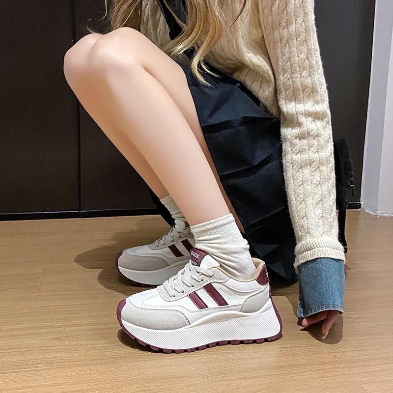 BBMTR Breathable Coverage Balance Lightweight Height Increasing Low Top Chunky Sneakers Women's-17