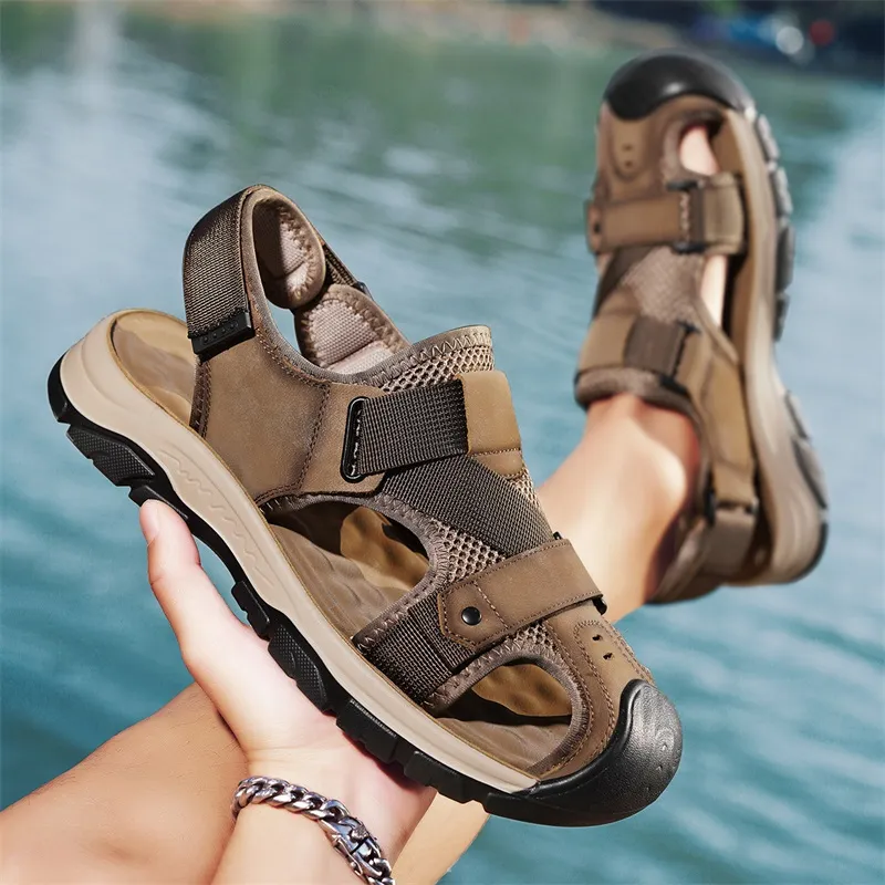 BBMTR Beach Sandals Men Gray/Khaki-7