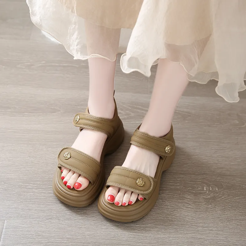 BBMTR Beach Sandals Women's Beige/Black/Khaki-14