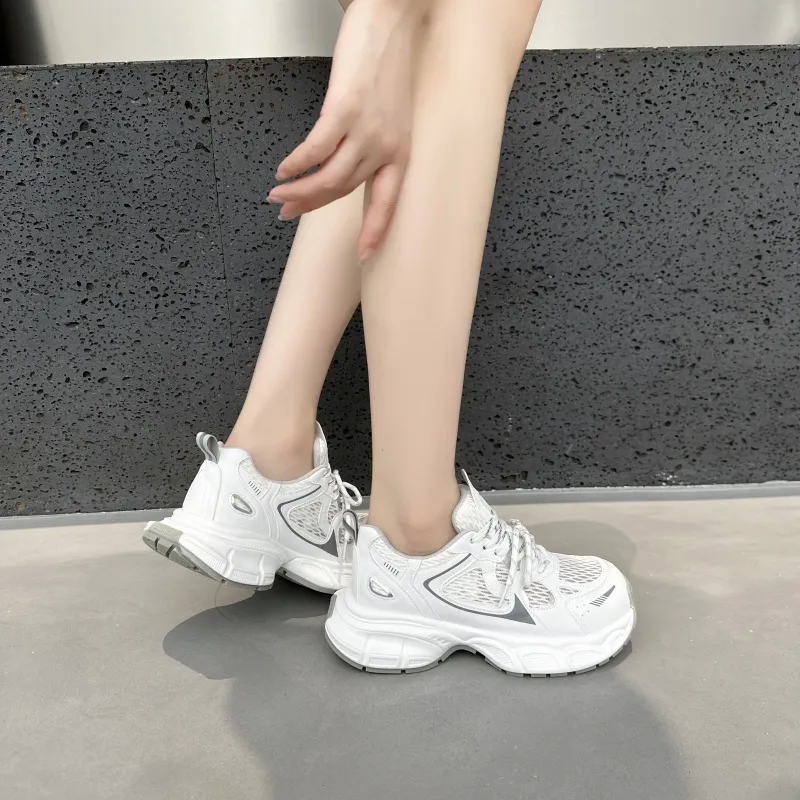 BBMTR Chunky Sneakers Women's Low Top Pink/Gray/White-13