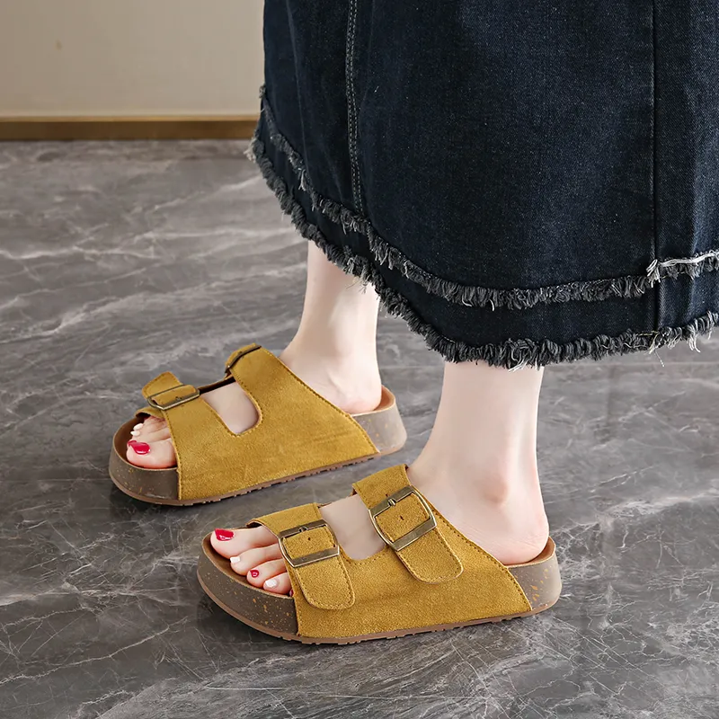 BBMTR Slide Slippers Women's Ecru/Khaki/Pink/Yellow-17