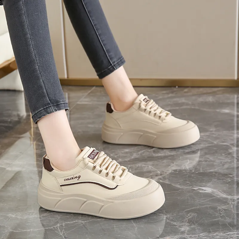 BBMTR Skateboard Shoes Women's Low Top White Blue/Khaki-9
