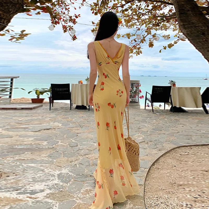 Gentle Welcome Slip Dress Women's Yellow Floral-5