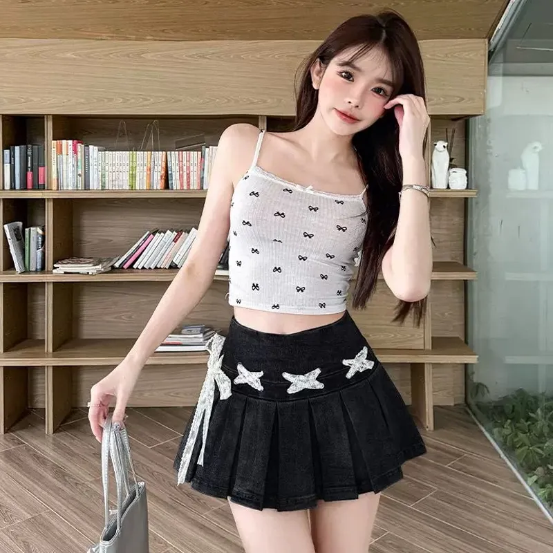 Gentle Welcome Denim Short Skirts Women's-6