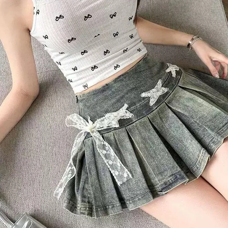 Gentle Welcome Denim Short Skirts Women's-4