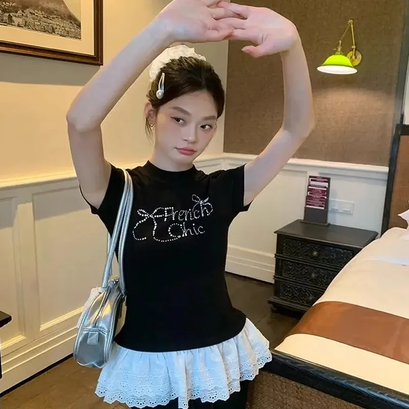 Gentle Welcome Regular T Shirt Women's Black-4