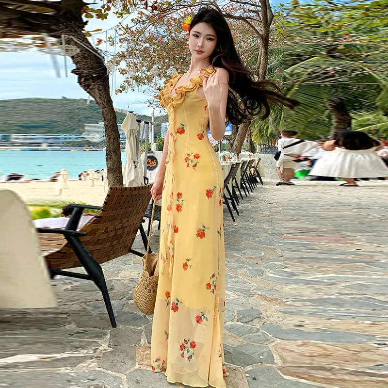 Gentle Welcome Slip Dress Women's Yellow Floral-3