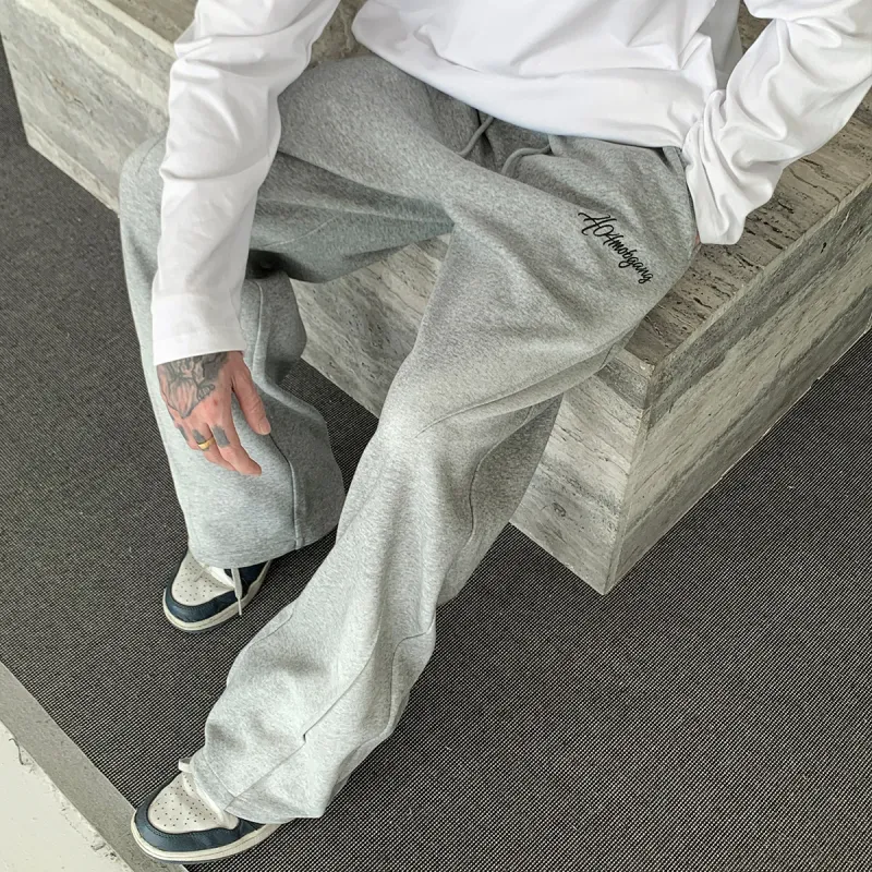 404MOB GANG Casual Pants Unisex Light Gray-5