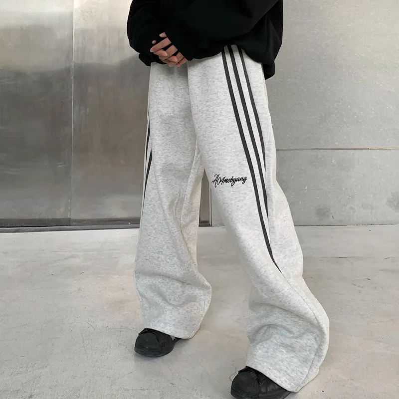 404MOB GANG Casual Pants Unisex Light Gray-4