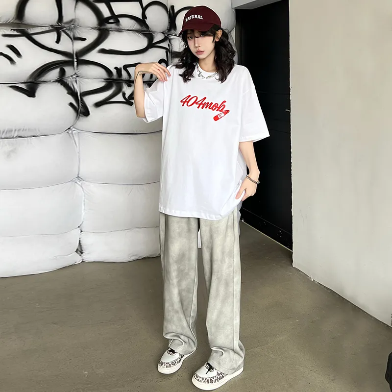 404MOB GANG SS24 Casual Pants Unisex Gray-8