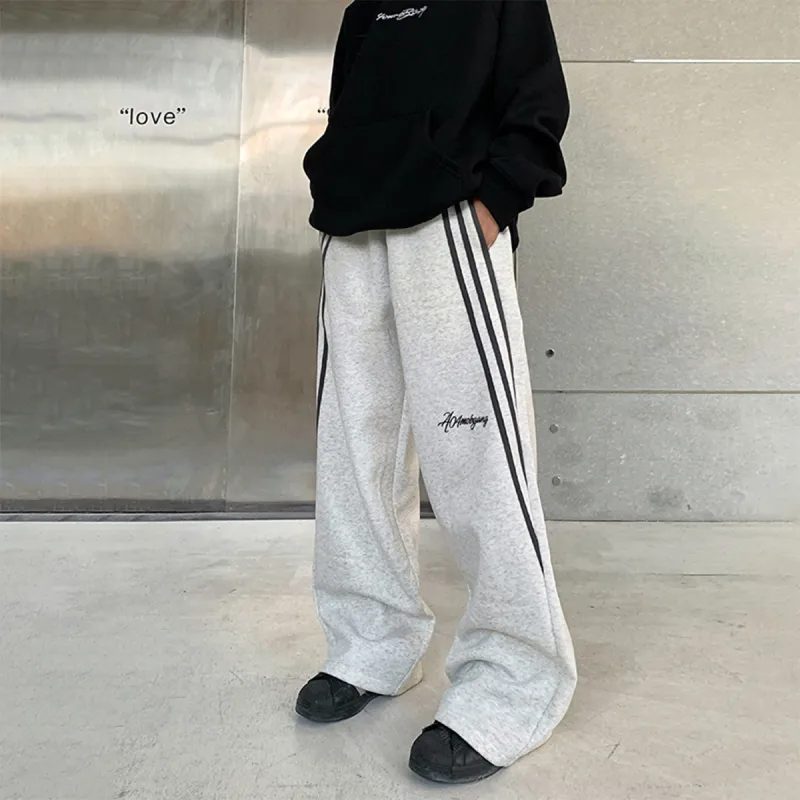 404MOB GANG Casual Pants Unisex Light Gray-7