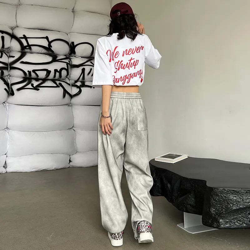 404MOB GANG SS24 Casual Pants Unisex Gray-9