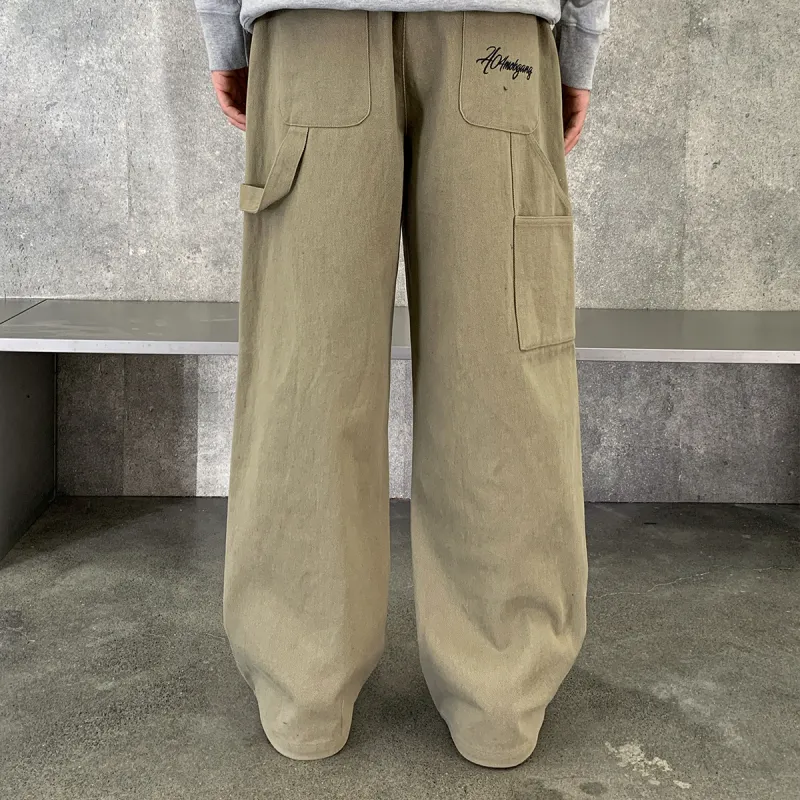 404MOB GANG Casual Pants Unisex Khaki-6