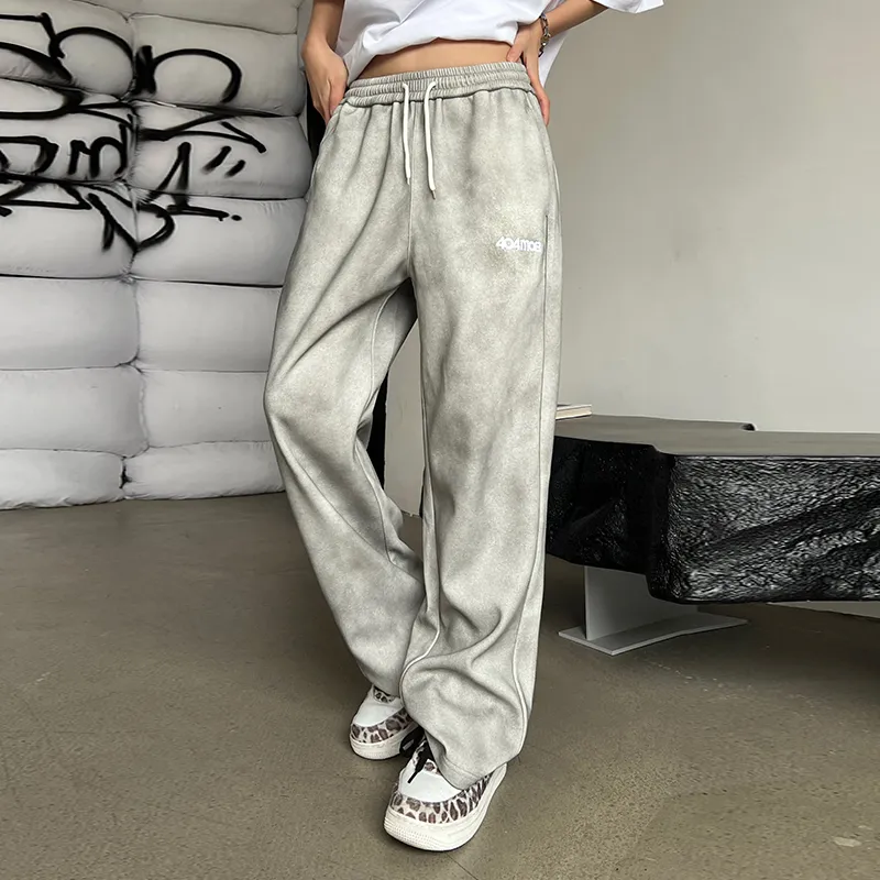 404MOB GANG SS24 Casual Pants Unisex Gray-5