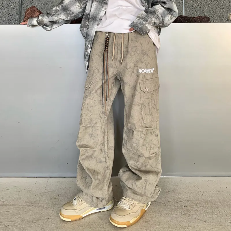 404MOB GANG Cargo Pants Unisex Desert Apricot-5