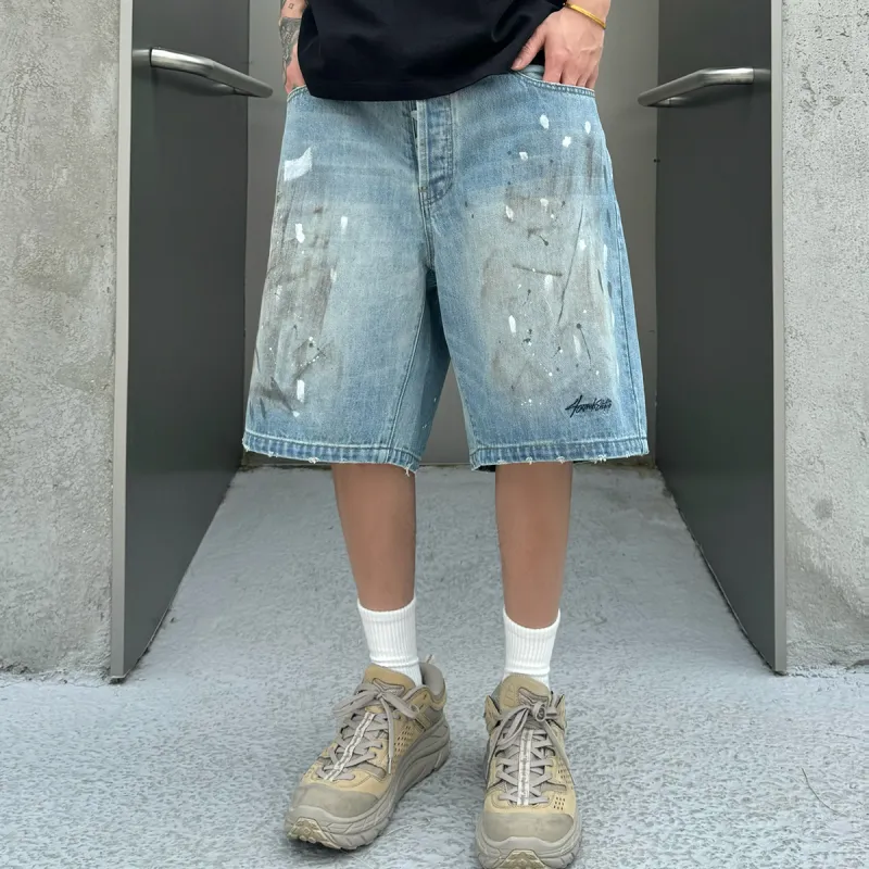 404MOB GANG Denim Shorts Unisex-5