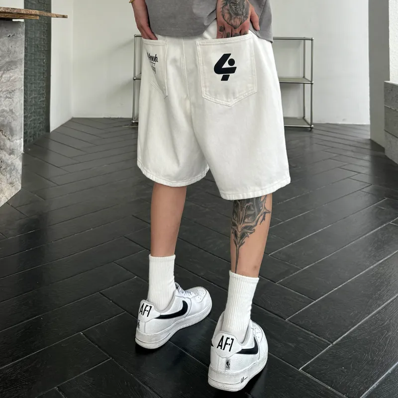 404MOB GANG Denim Shorts Unisex-4