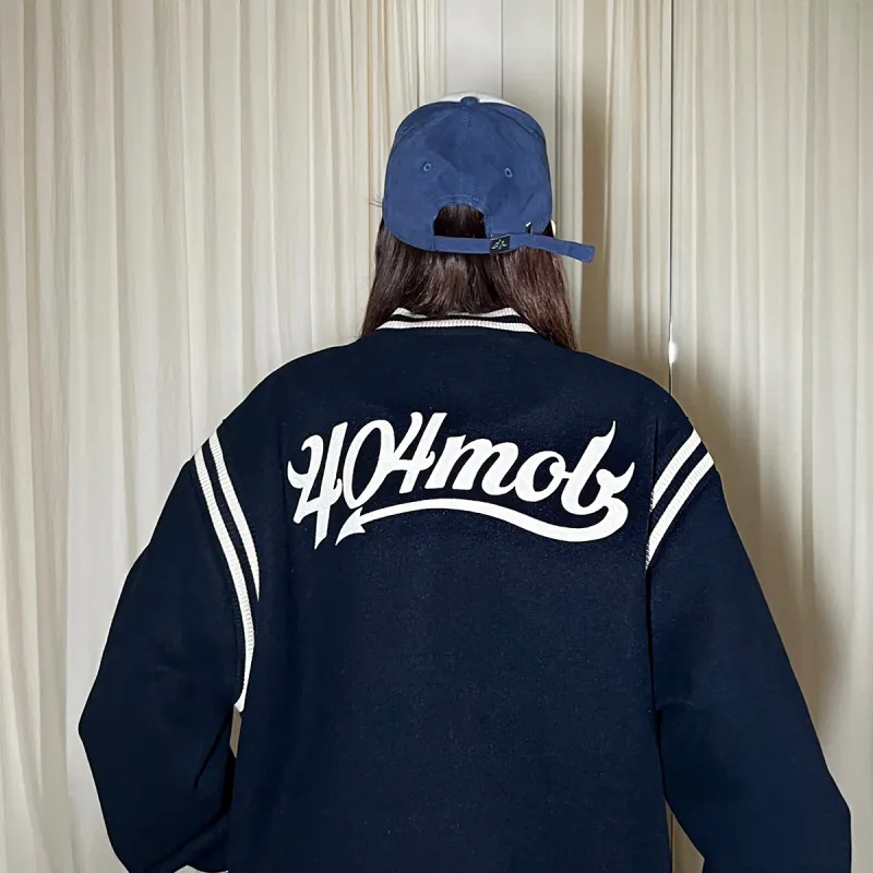 404MOB GANG Jackets Coats Unisex Dark Blue-3