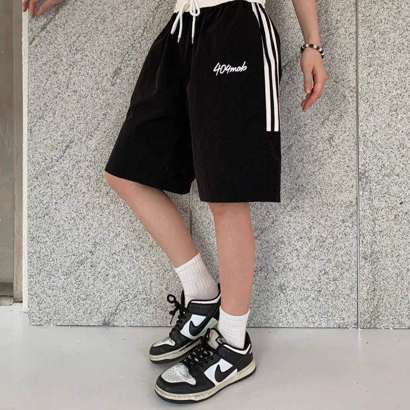 404MOB GANG Casual Shorts Unisex Black-3
