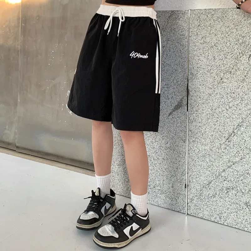 404MOB GANG Casual Shorts Unisex Black-5