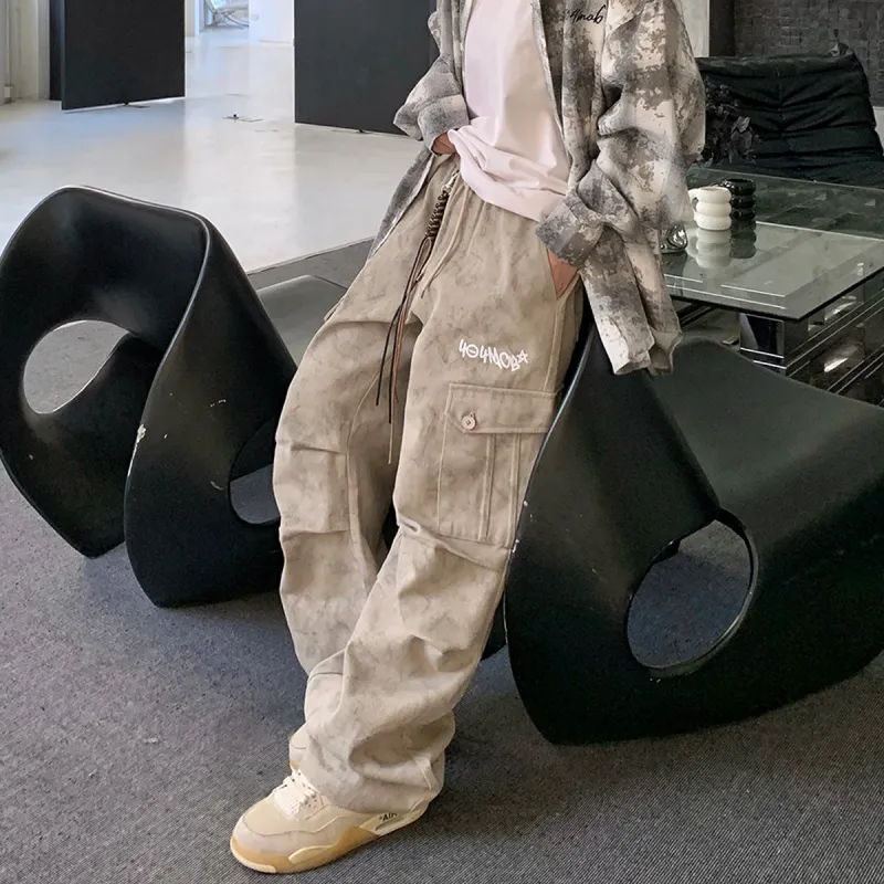 404MOB GANG Cargo Pants Unisex Desert Apricot-3