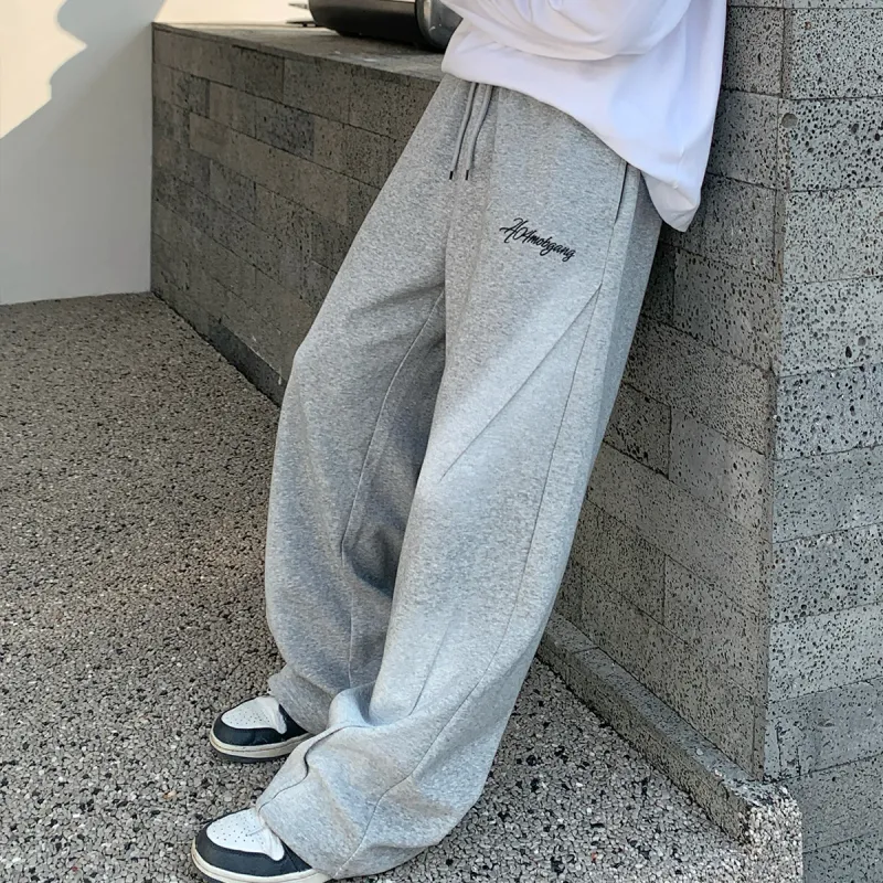 404MOB GANG Casual Pants Unisex Light Gray-3