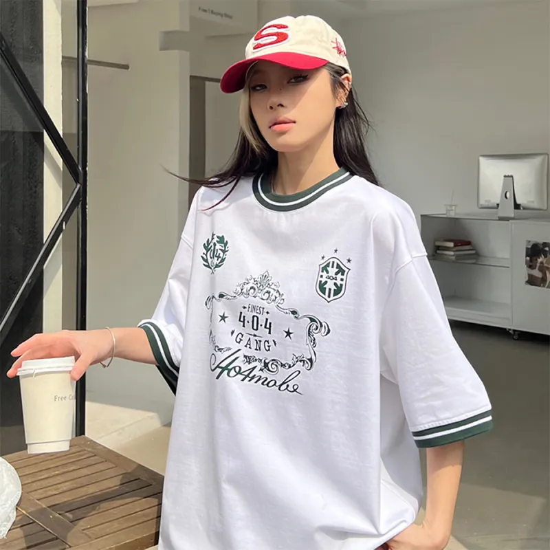 404MOB GANG Drop Shoulder Sleeve T Shirt Unisex White-6