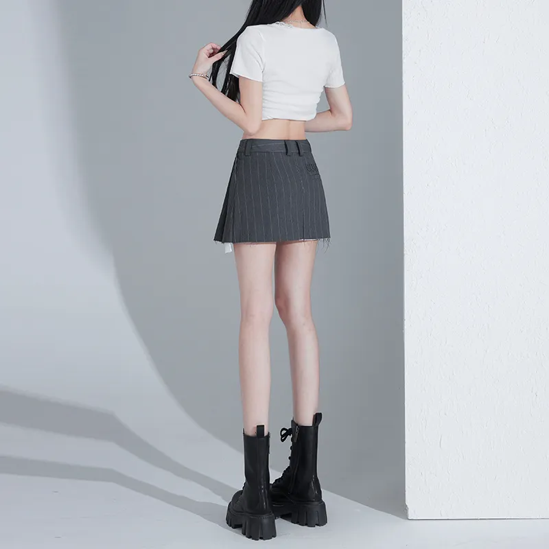 Enhanced Casual Short Skirts Women's Gray-5