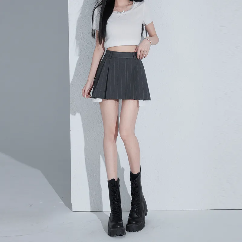 Enhanced Casual Short Skirts Women's Gray-2