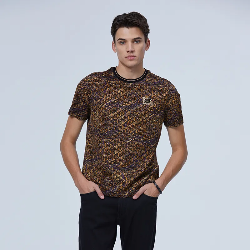DIDIBOY T Shirts Men Black Yellow-2