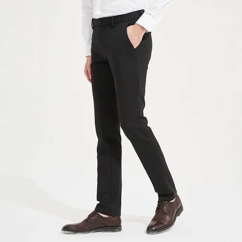 DIDIBOY Casual Pants Men's Black Stripes-3