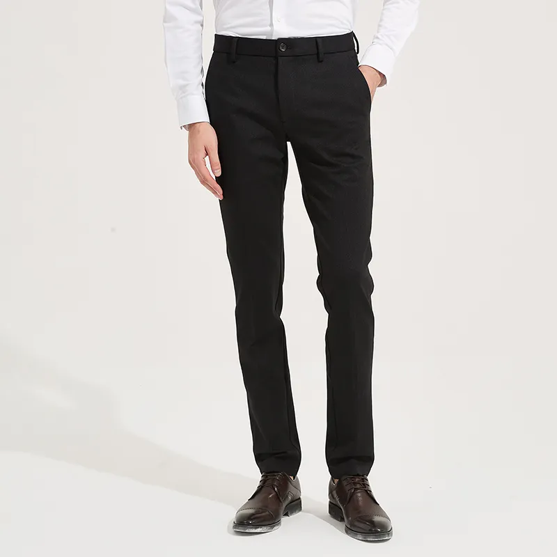DIDIBOY Casual Pants Men's Black Stripes-2