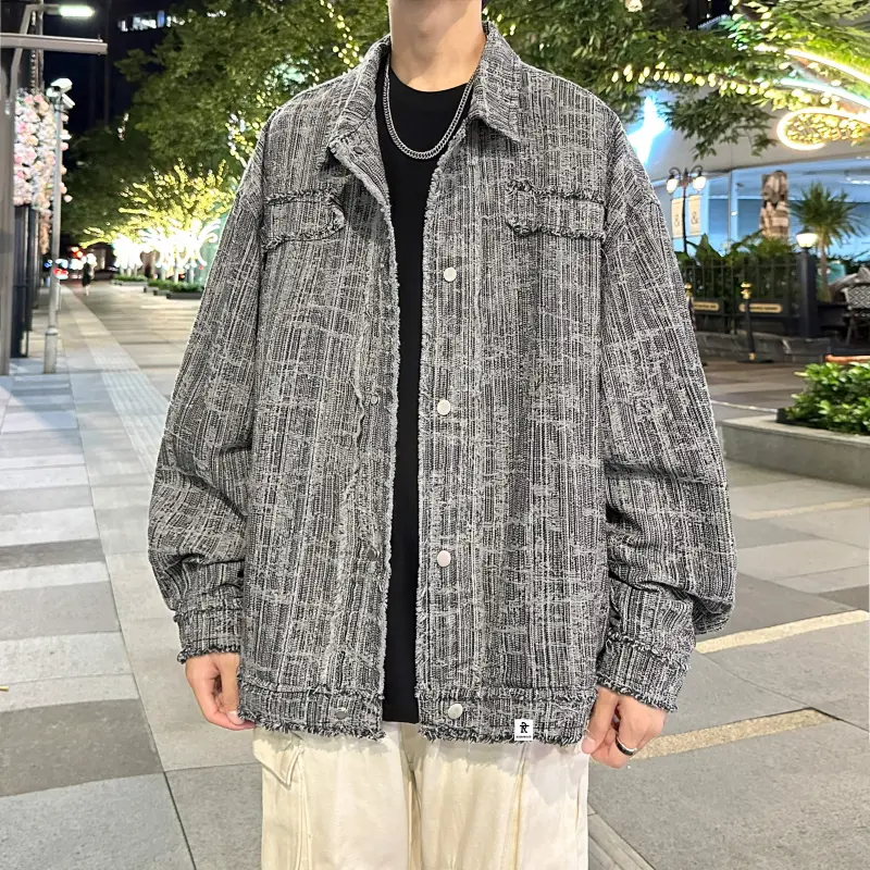 ROBINHOOD Denim Jacket Unisex Black Gray Color-3