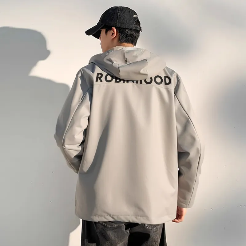 ROBINHOOD Waterproof And Windproof Windbreaker Jacket Unisex Black-6