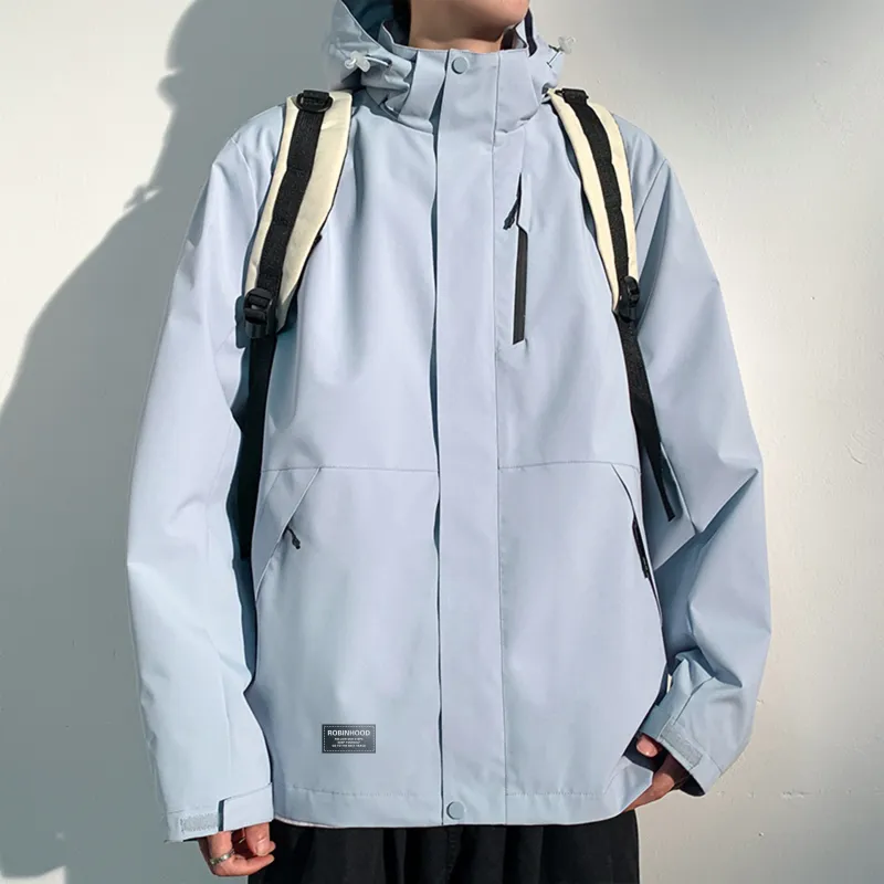 ROBINHOOD Waterproof And Windproof Windbreaker Jacket Unisex Black-18