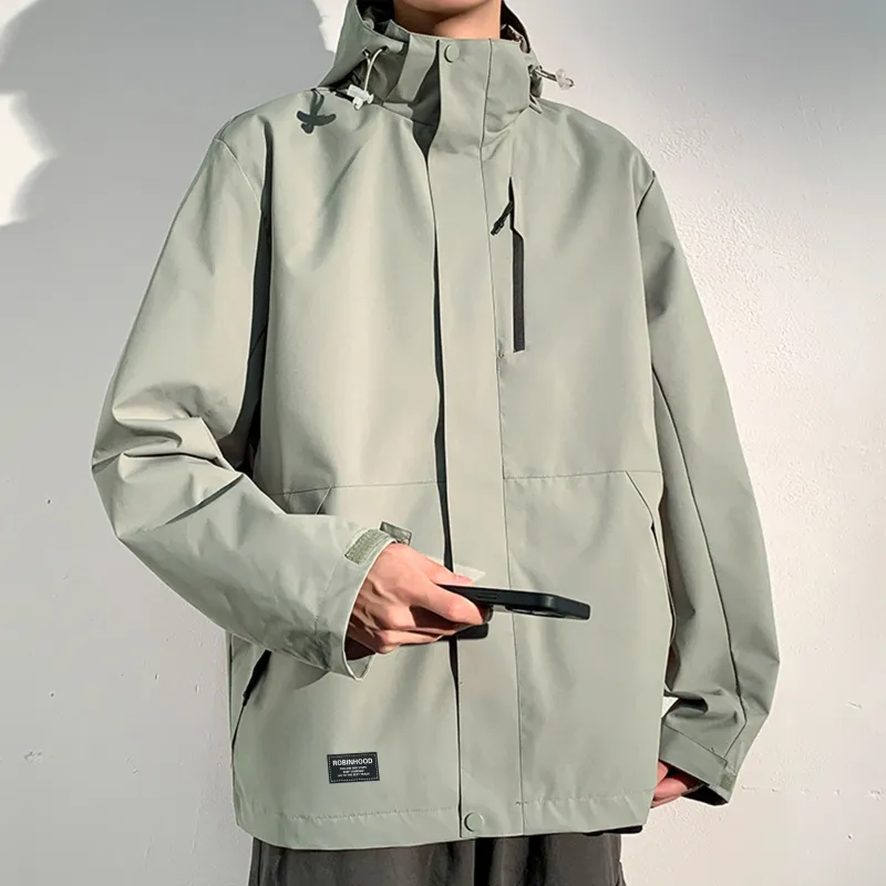 ROBINHOOD Waterproof And Windproof Windbreaker Jacket Unisex Black-35