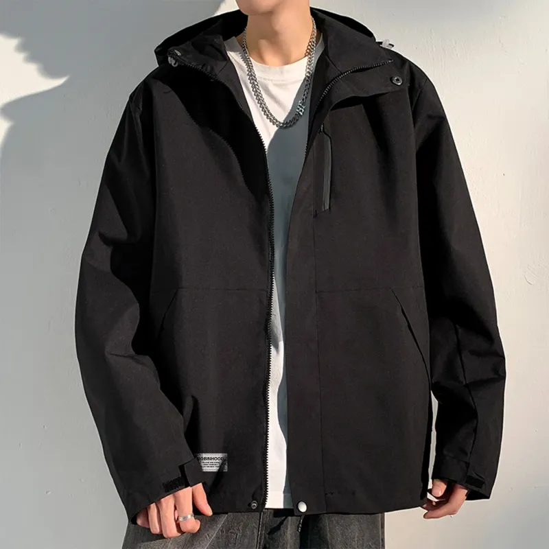ROBINHOOD Waterproof And Windproof Windbreaker Jacket Unisex Black-23