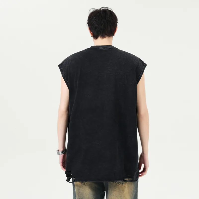 ROBINHOOD Tank Tops Unisex Washed Black-5
