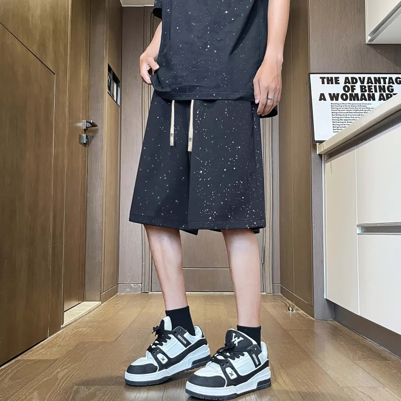 ROBINHOOD Casual Shorts Unisex Black Baby's Breath-2