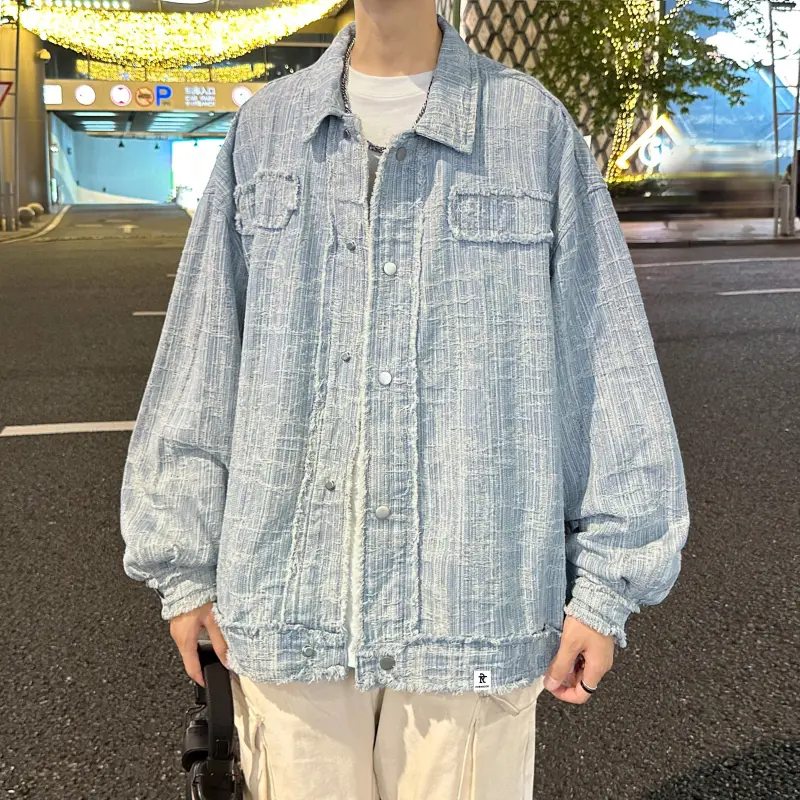 ROBINHOOD Denim Jacket Unisex Black Gray Color-7
