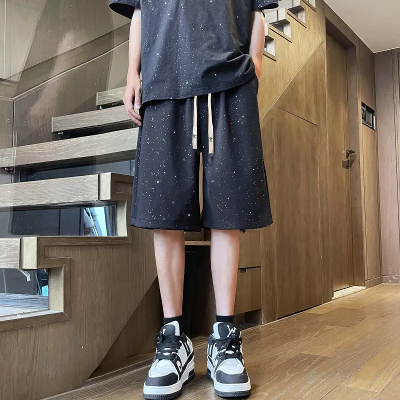 ROBINHOOD Casual Shorts Unisex Black Baby's Breath-3