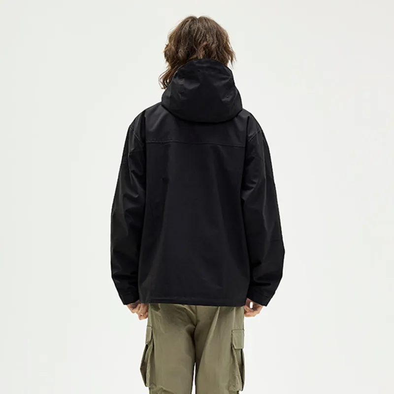 ROBINHOOD Waterproof And Windproof Windbreaker Jacket Unisex Black-4