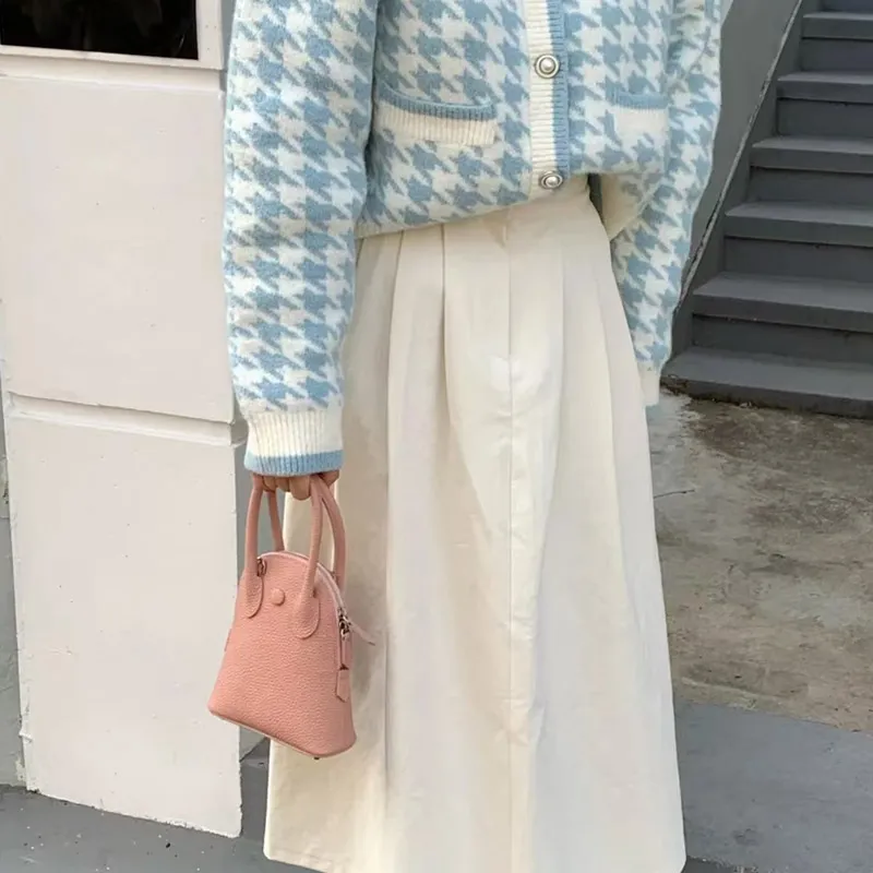 Hahhhsis PU Leather One Shoulder Handbags Women's Pink/Baby Blue/Silver/Khaki/Black-2