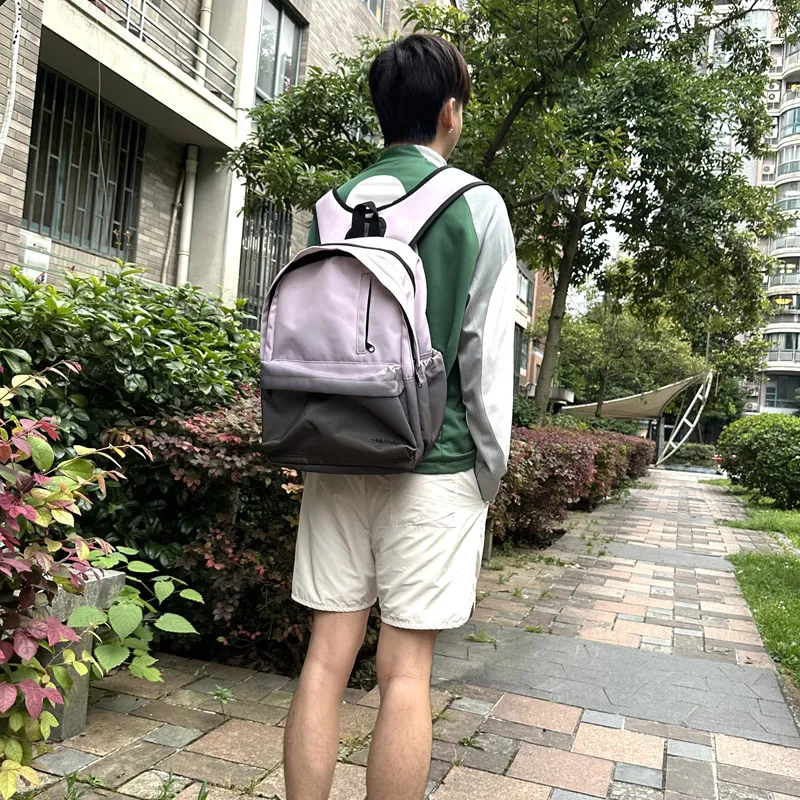 Hahhhsis Polyester Middle School Student, High School Student, University Student Backpack Unisex Gradient Coffee-6